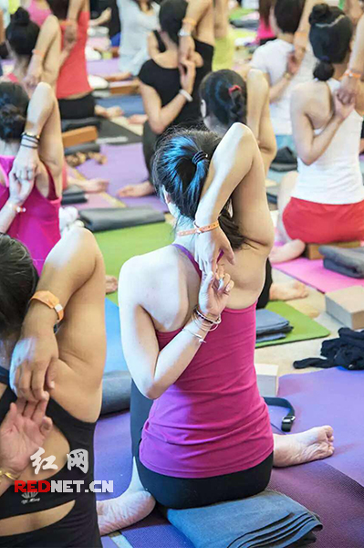 三百多瑜伽爱好者在长沙体验“正位与健康”习练方式(图1)